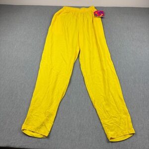 Jams World Pants‎ Womens Small Yellow Drawstring Lounge Straight Casual NWT